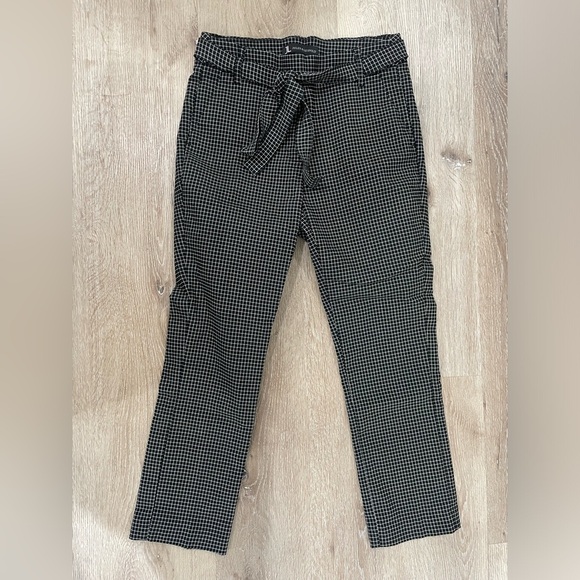 Jules & Leopold Black and White Checkered Professional Workwear Pants with Bow - Picture 1 of 4